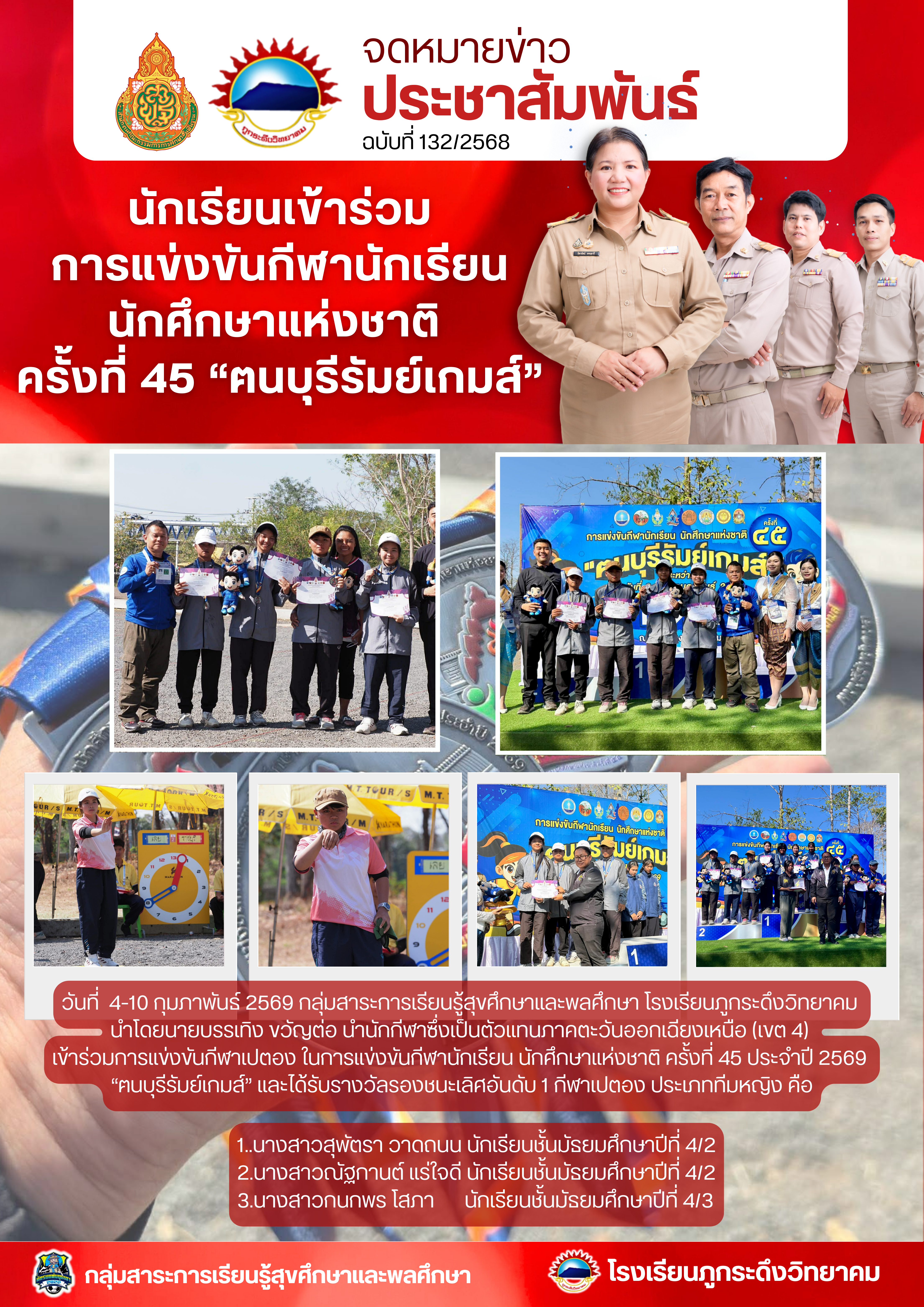 นักเรียนเข้าร่วมการแข่งขันกีฬานักเรียนนักศึกษาแห่งประเทศไทย